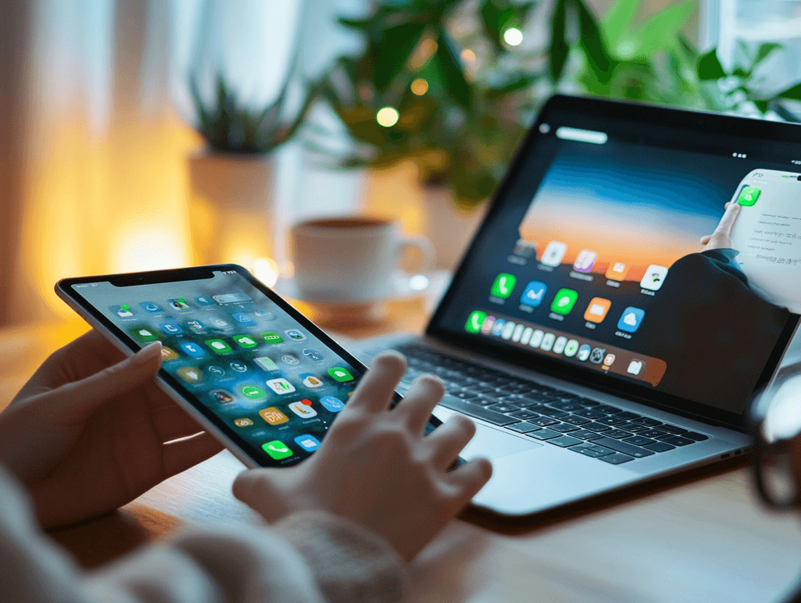 A sleek laptop screen displaying a cloud storage dashboard with multiple file-sharing options