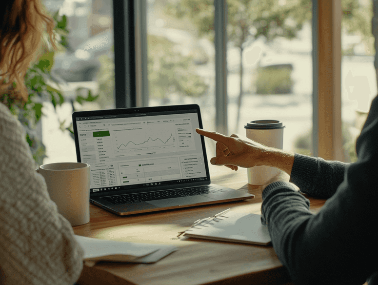 A close-up of a stock market graph highlighting dividend-focused ETFs