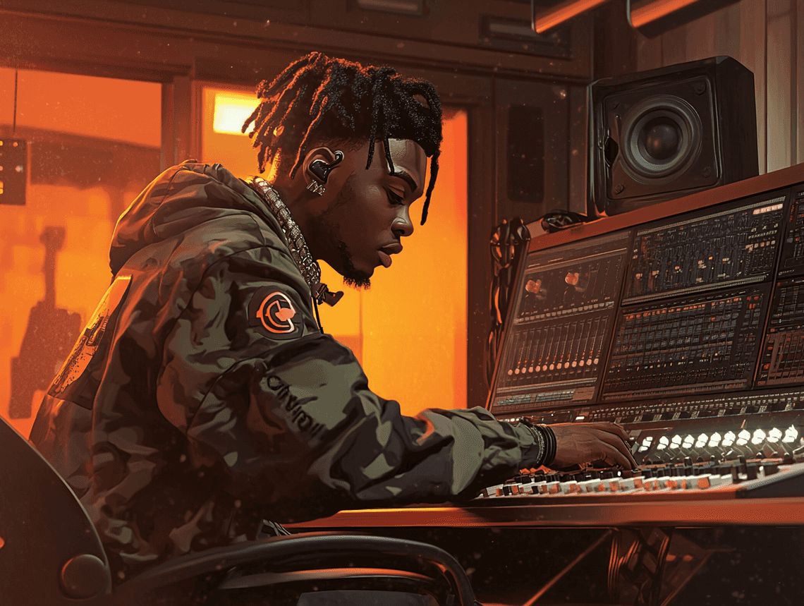 A powerful image of Young Thug and Lil Baby performing together on stage, with a crowd cheering in the background