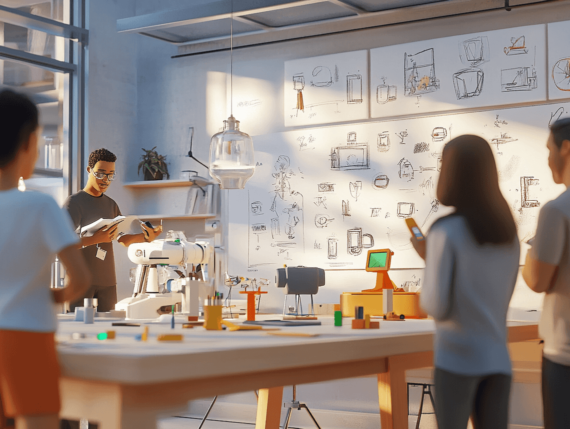 A modern parenting product displayed in a stylish home setting