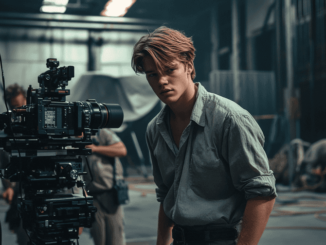 Joe Alwyn looking contemplative outdoors