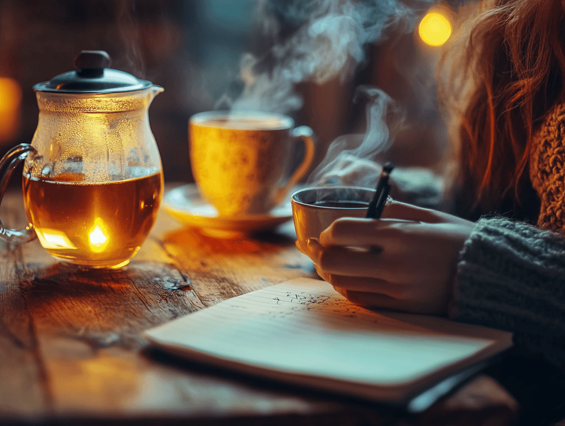 A person journaling in a cozy setting, symbolizing mental clarity and self-reflection
