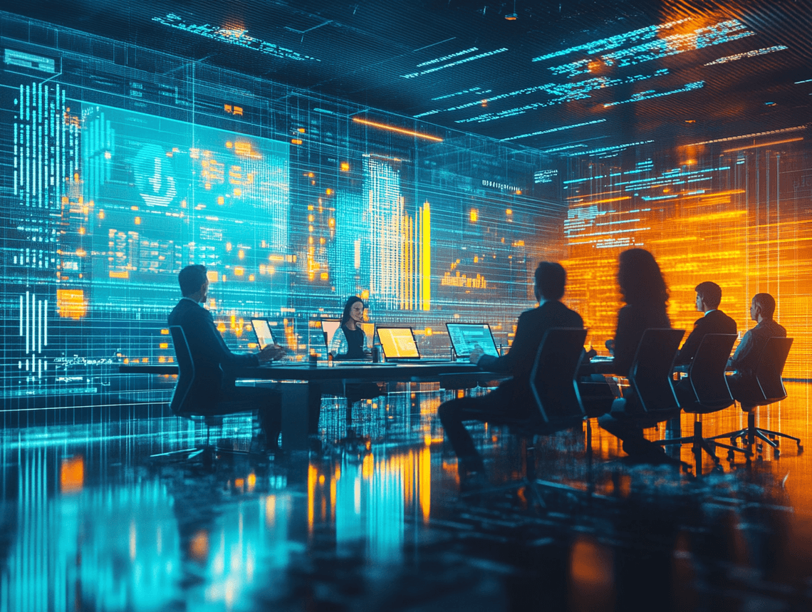 Investors in a professional setting discussing funding strategies