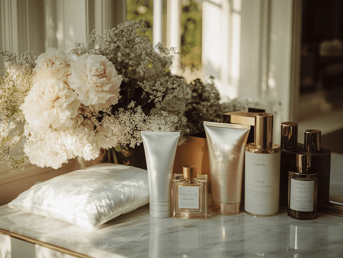 A beautifully wrapped Valentine's Day gift box with a ribbon