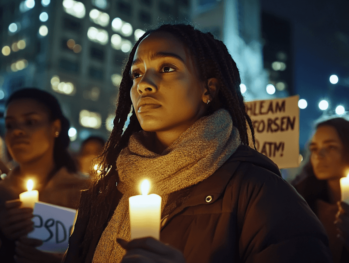 A team of investigators analyzing the scene, surrounded by equipment and markers
