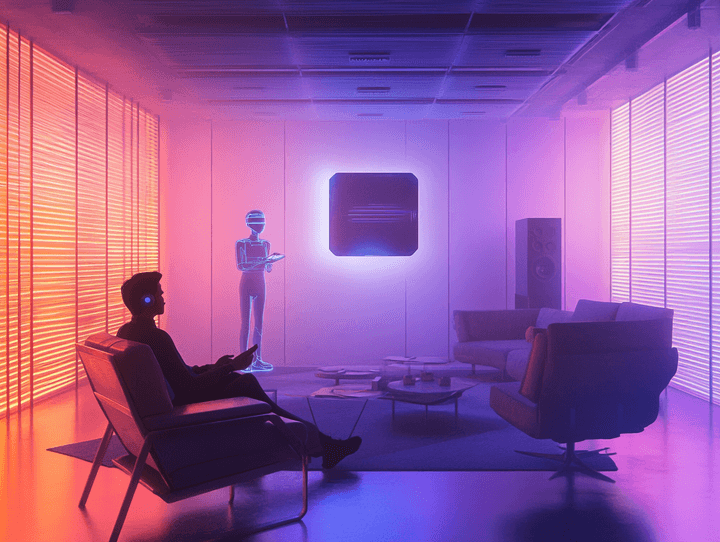 A futuristic digital interface showcasing AI replication technology