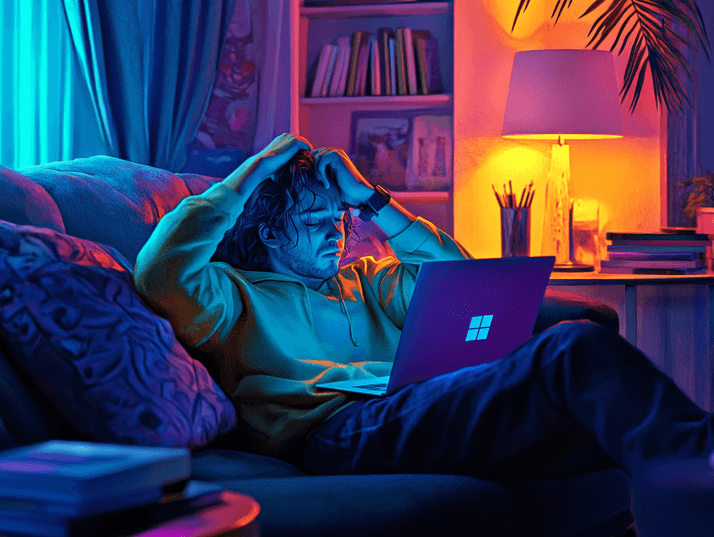 A person contemplating whether to upgrade their computer