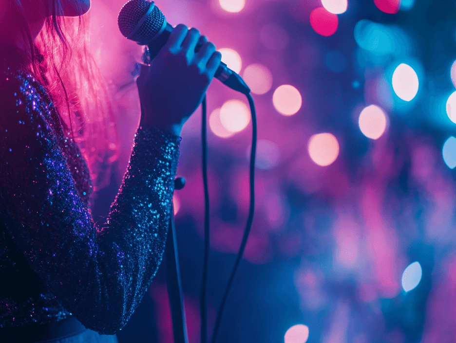 A cozy living room setup with a TV showing a New Year's Eve broadcast
