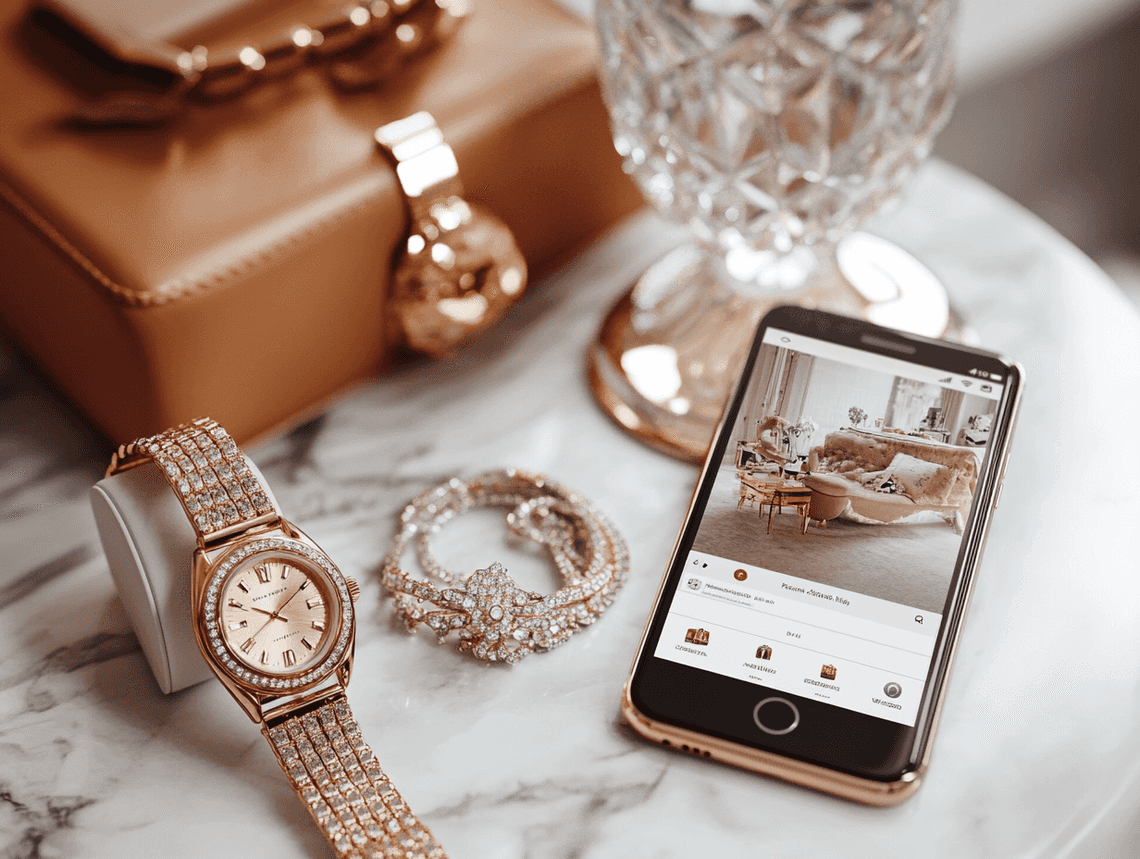 A social media post showcasing luxury items, similar to those shared by the victim