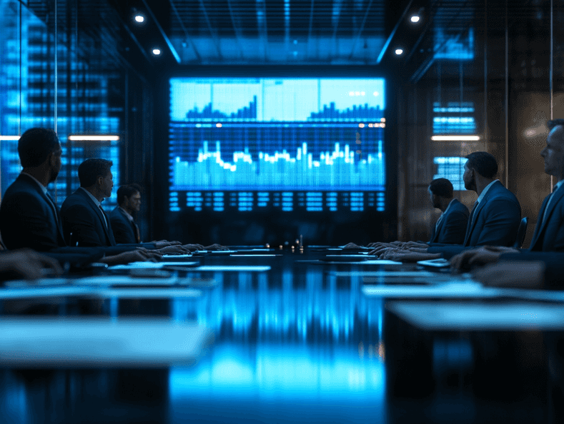 An image of a supply chain warehouse with workers managing inventory