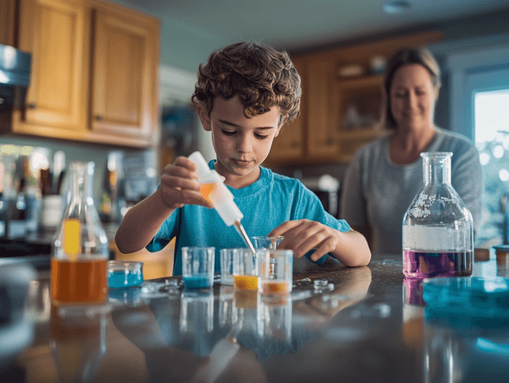 A family enjoying an AI-powered interactive game together