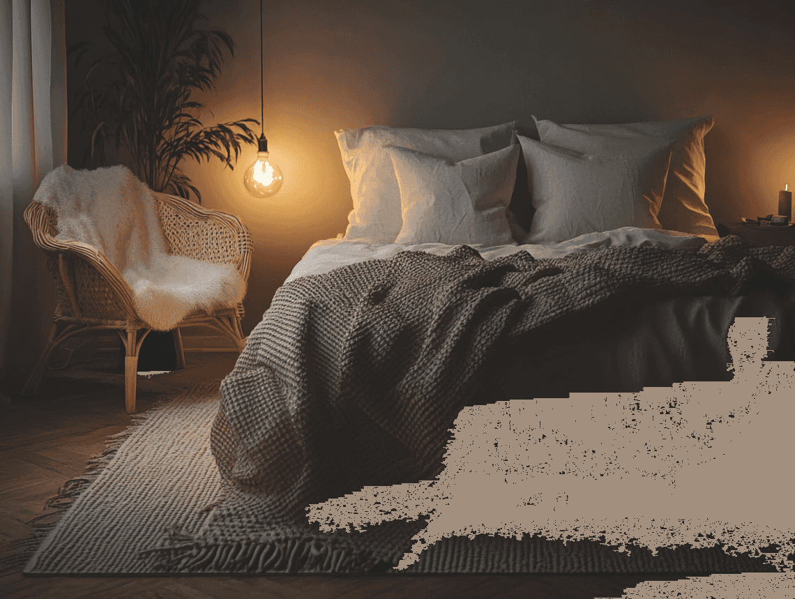 A cozy bedroom with soft lighting, symbolizing the importance of rest and recovery