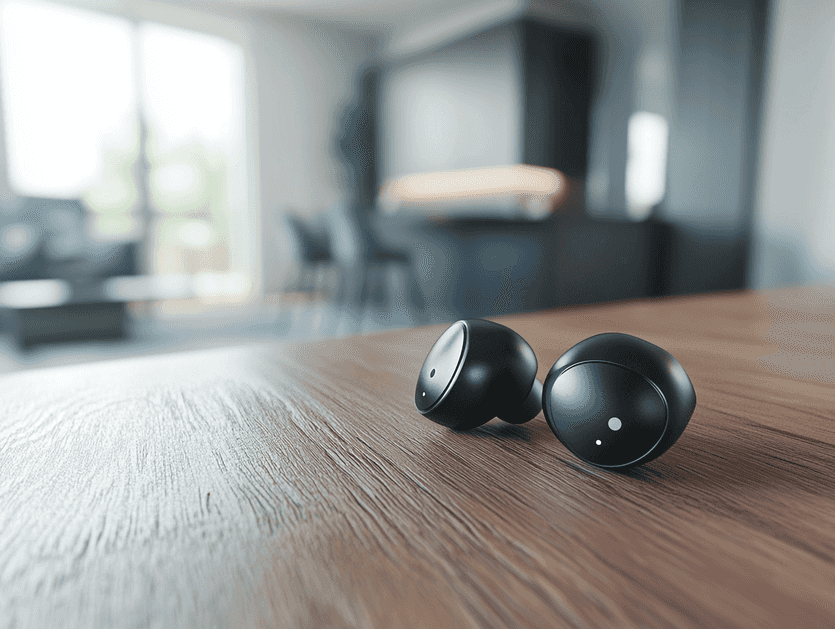 A sleek and modern tech gadget displayed on a wooden table