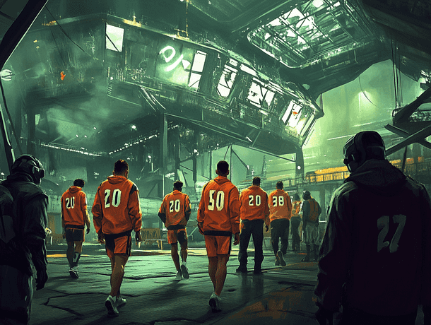 A dramatic scene from Squid Game with a mysterious new character