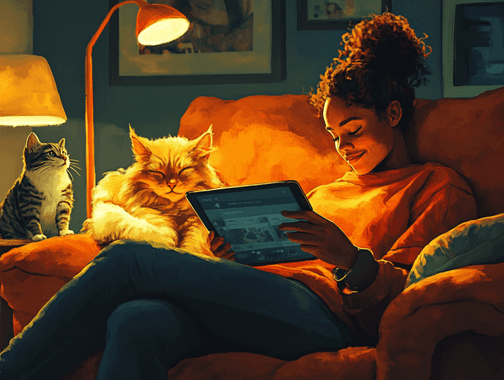 A variety of pet products neatly displayed on shelves