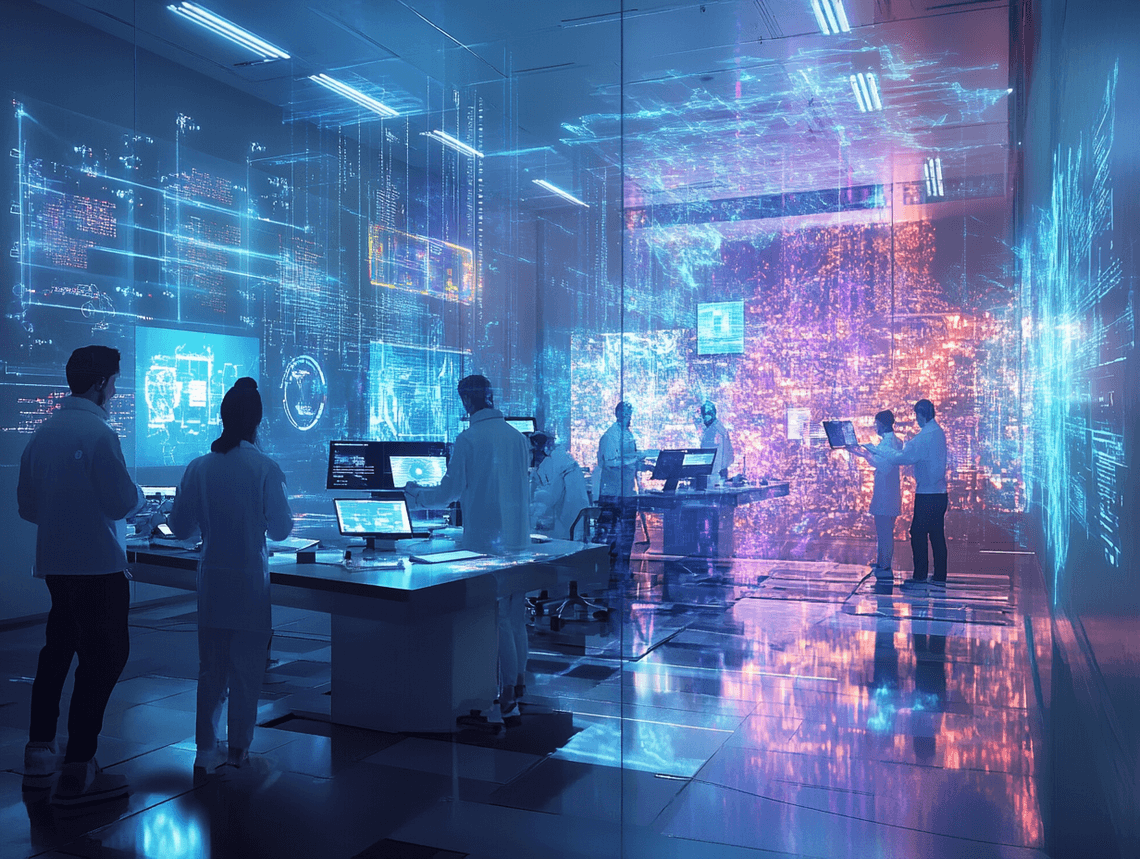 A conceptual image of AI systems analyzing data in real-time