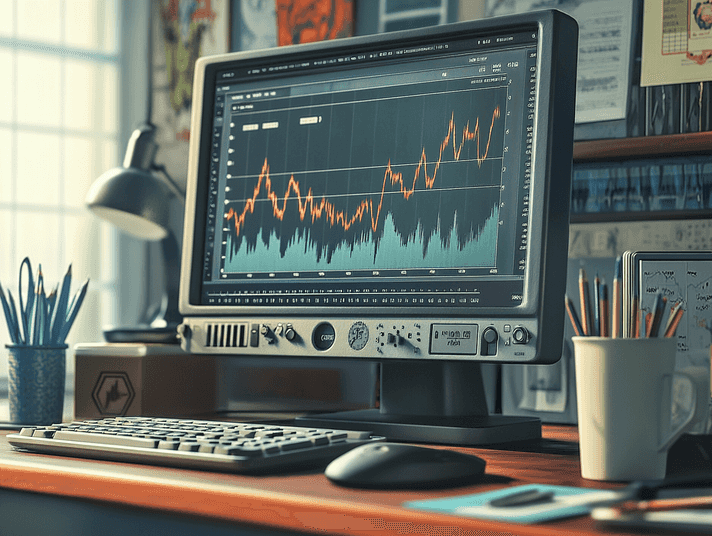 A graph showing employment trends over the past year