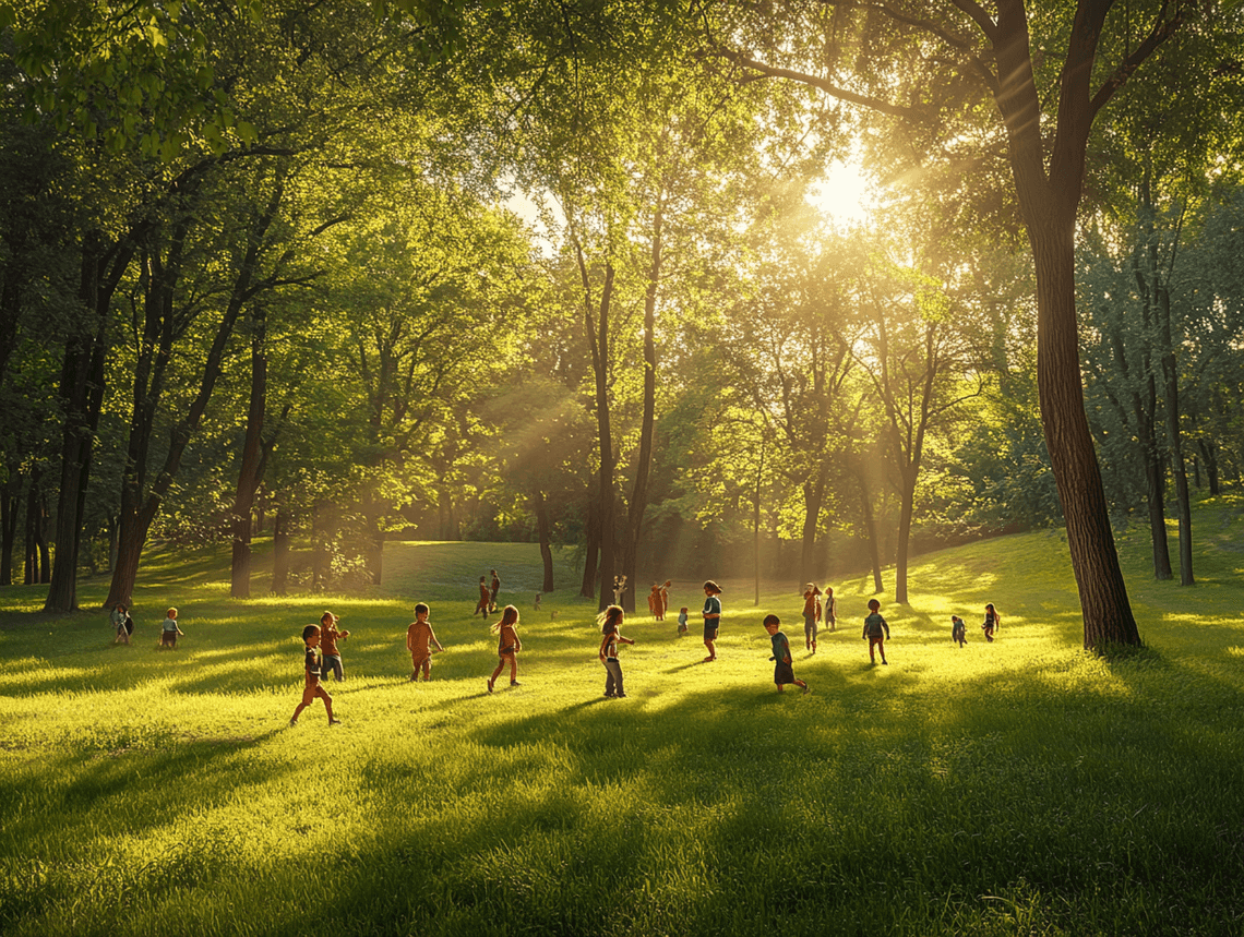 A hopeful image of children playing in a park, symbolizing the potential for a brighter future.