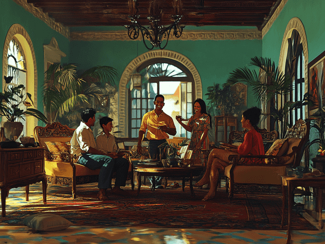 A close-up of actors laughing on set, showcasing camaraderie and humor