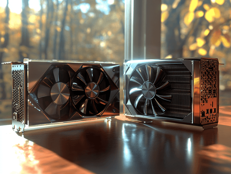 A side-by-side comparison of AMD and NVIDIA GPUs