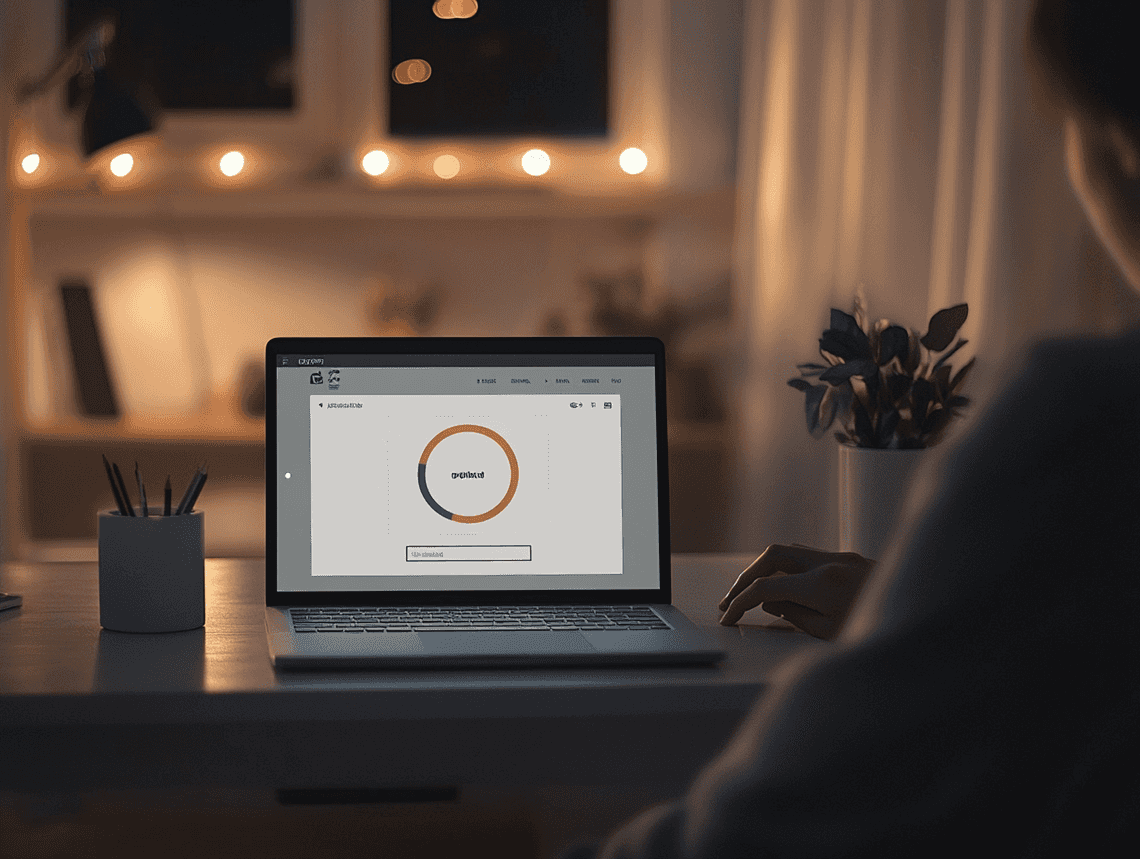 A futuristic server room with glowing blue lights, symbolizing advanced database technology