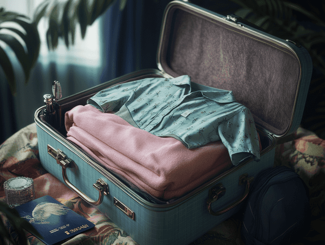 A woman lounging in a chic pajama set with a cup of tea