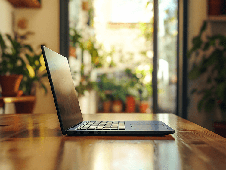 Close-up of the Lenovo Yoga 7i's 360-degree hinge in action