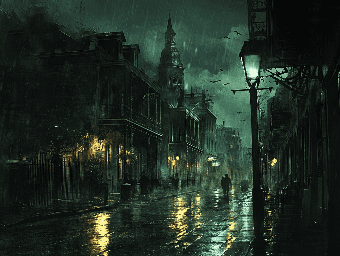 A darkened cityscape with a tense atmosphere, symbolizing the ominous nature of radicalization and terror threats.