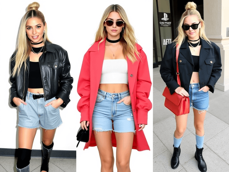 Hailey Bieber in an oversized outfit