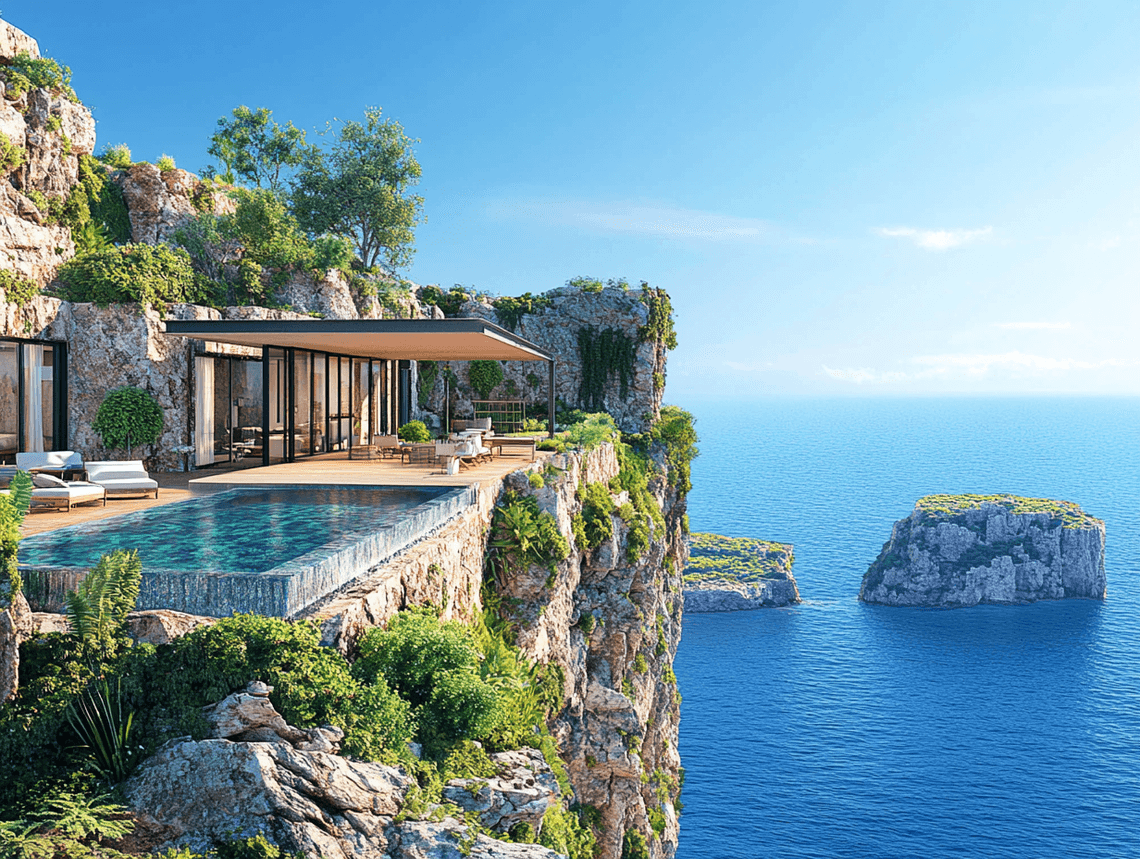 A luxurious villa in Crete overlooking the sea