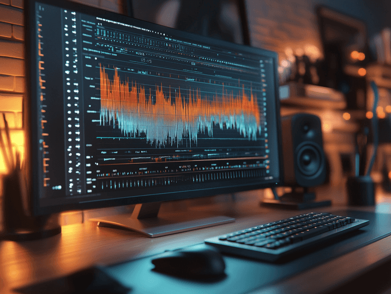 A sleek interface of an audio compression software on a computer screen