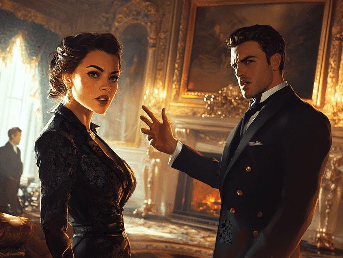 A tense moment in a courtroom setting, hinting at drama and revelations