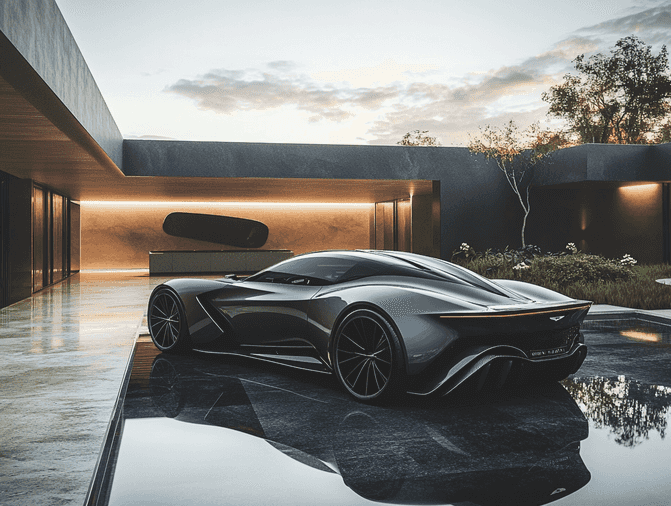 Aston Martin Valhalla parked in a luxurious setting, emphasizing its exclusivity and premium appeal