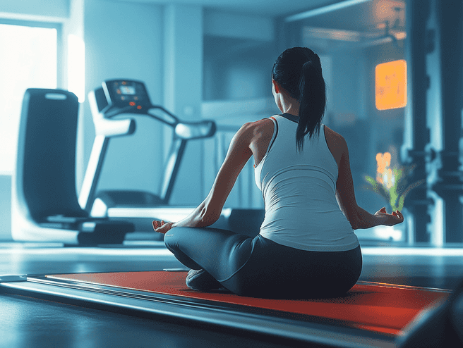 A person tracking their workout progress on a fitness app