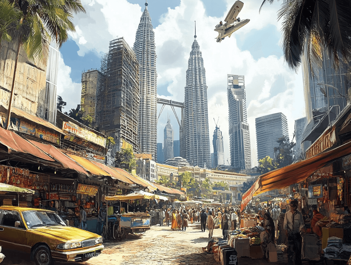 A futuristic city powered by renewable energy sources, showcasing solar panels and wind turbines