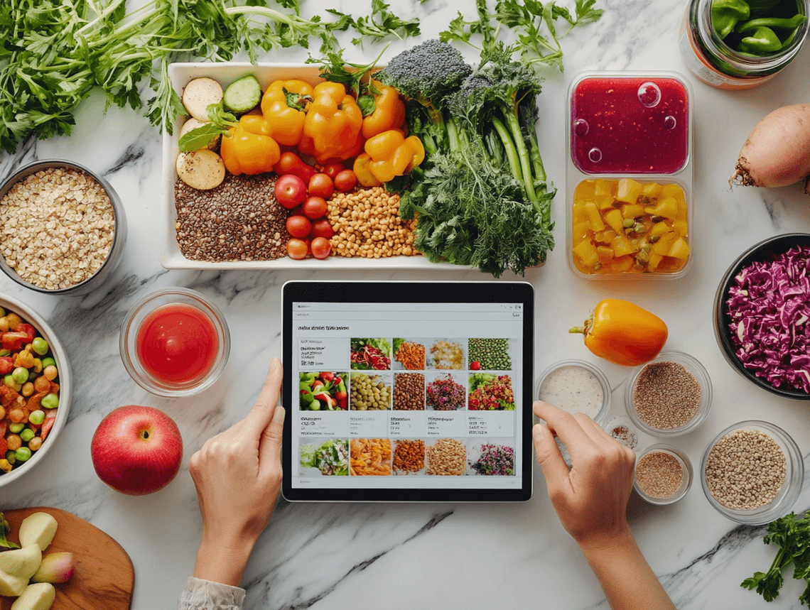 A colorful spread of healthy, personalized meals designed for optimal nutrition