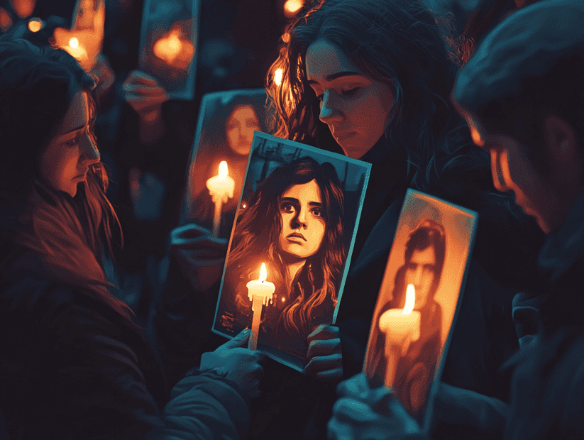 A film festival stage with a spotlight and an empty podium