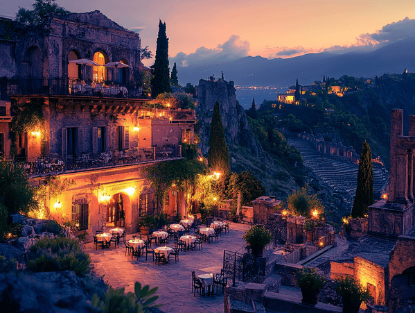 A boutique resort surrounded by vineyards and lush greenery near Mount Etna