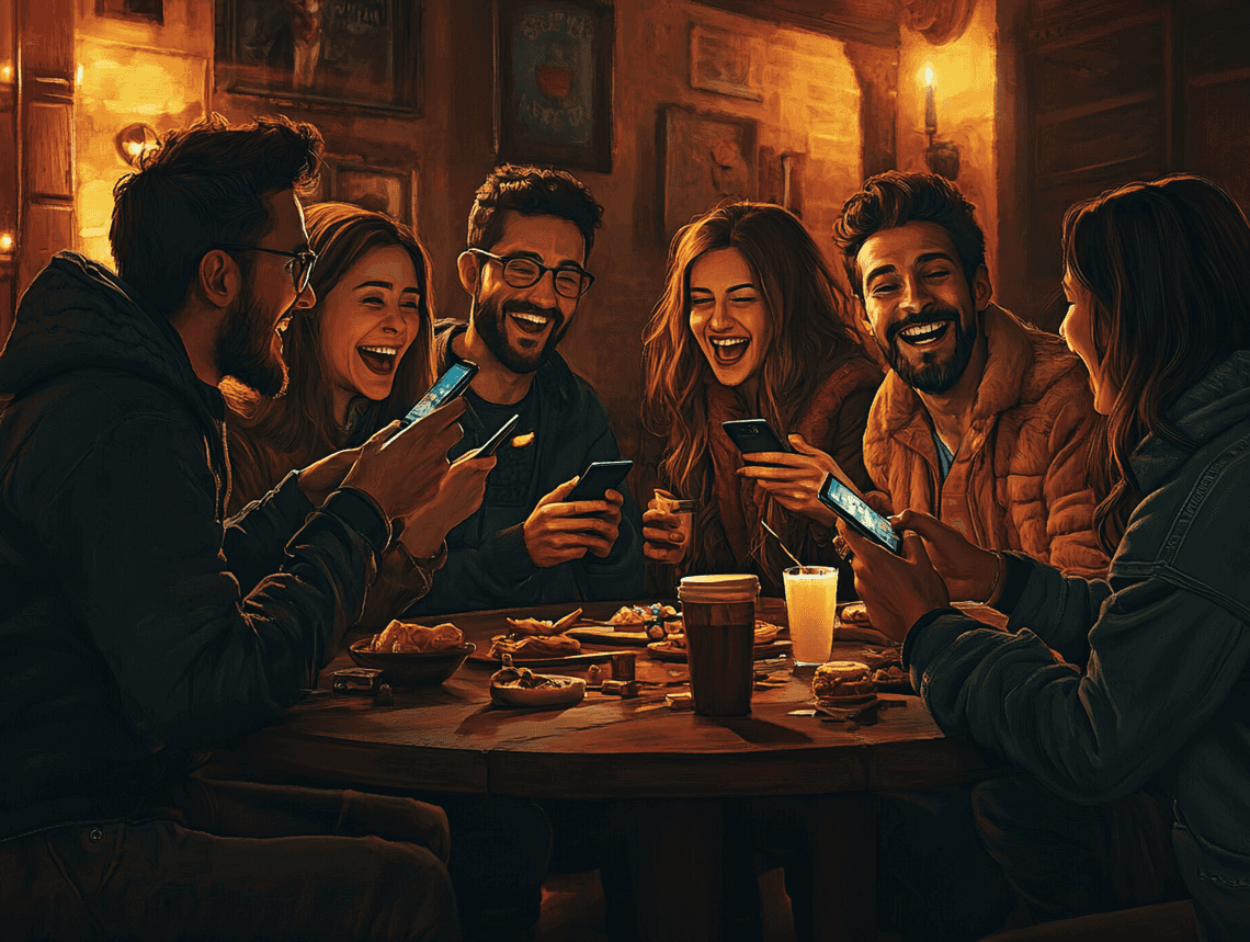 A peaceful game scene featuring a lush green island and wildlife