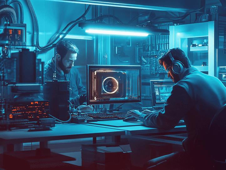 A team of engineers working on a cutting-edge GPU prototype