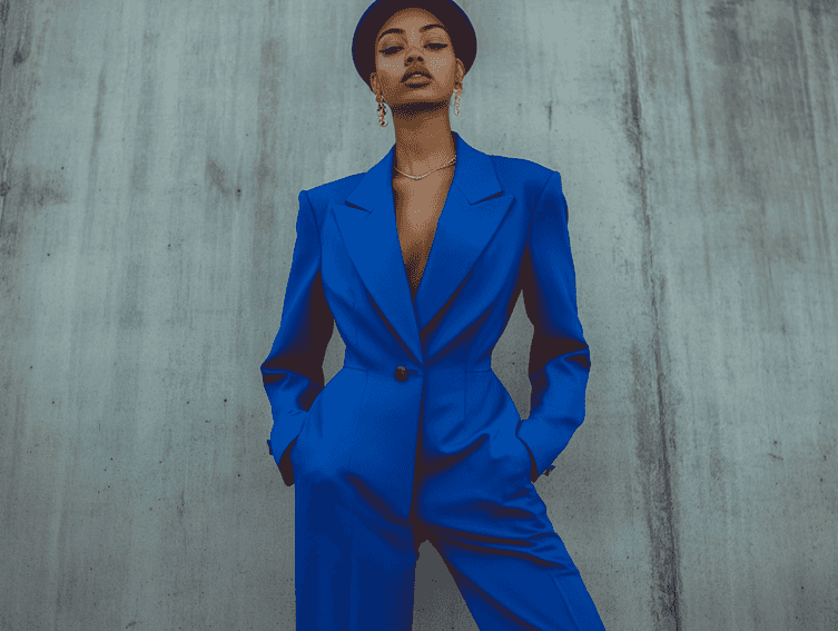 A vibrant runway look featuring bold colors and striking patterns