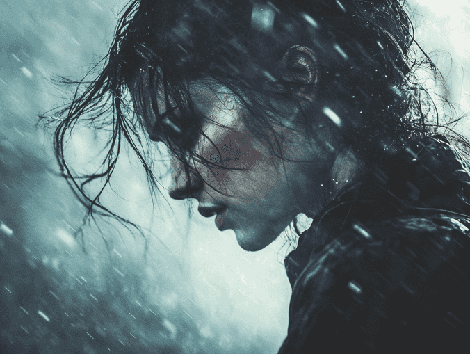 A close-up of a celebrity walking past reporters and cameras