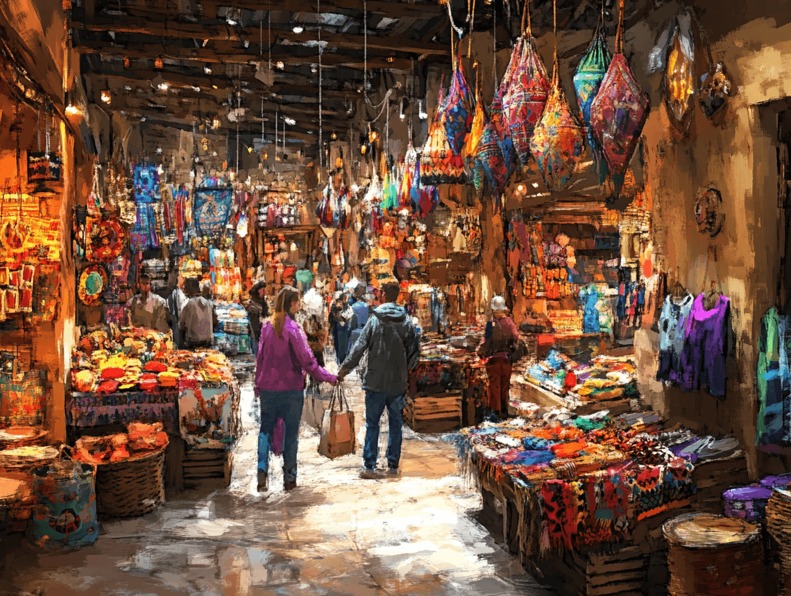 Shoppers exploring local businesses during the holiday season