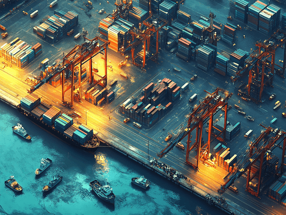 A map highlighting global trade routes and relocation trends