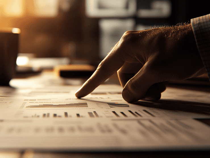 An investor reviewing their portfolio on a laptop