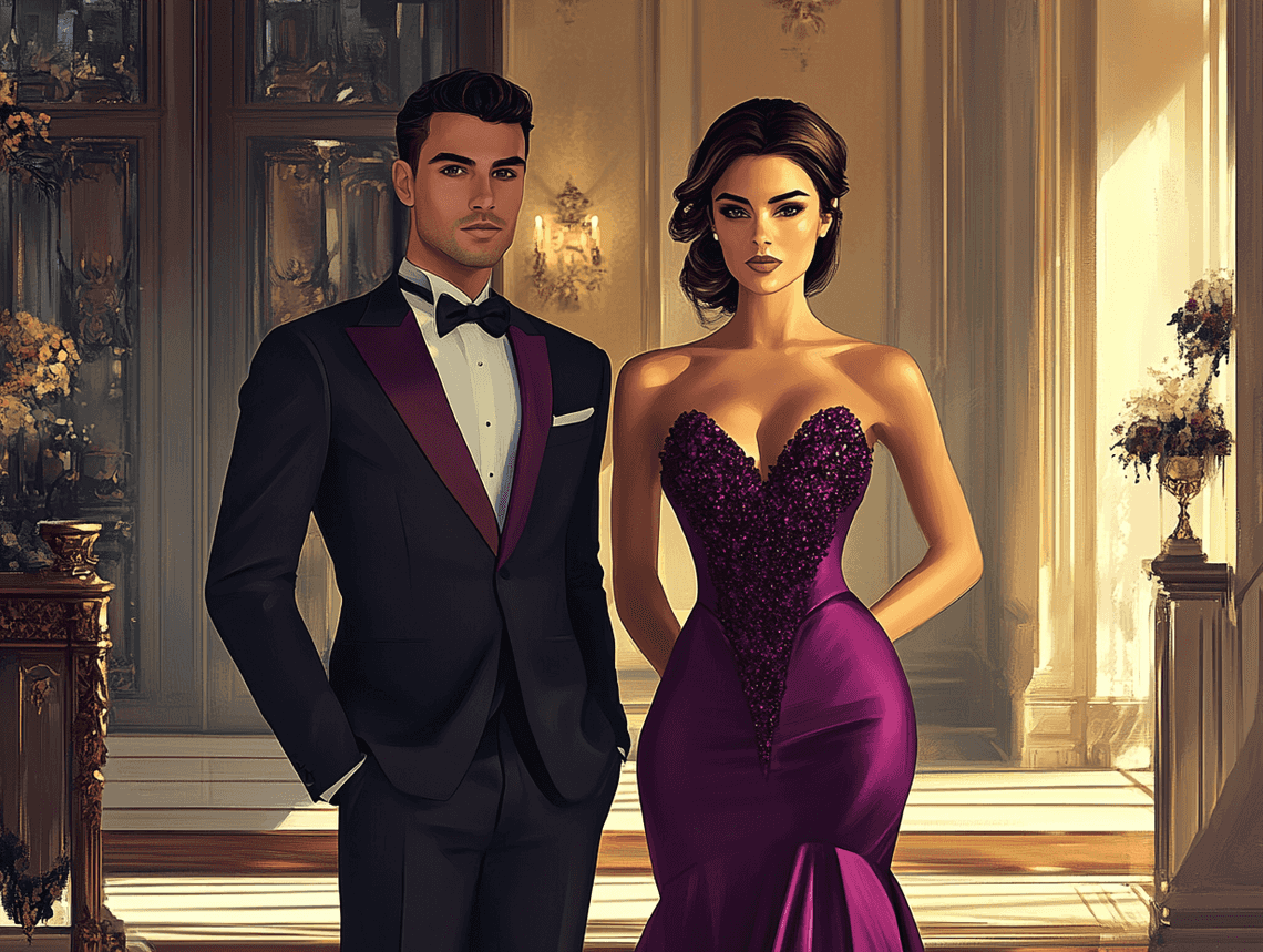 A photorealistic image of a couple wearing matching sporty outfits