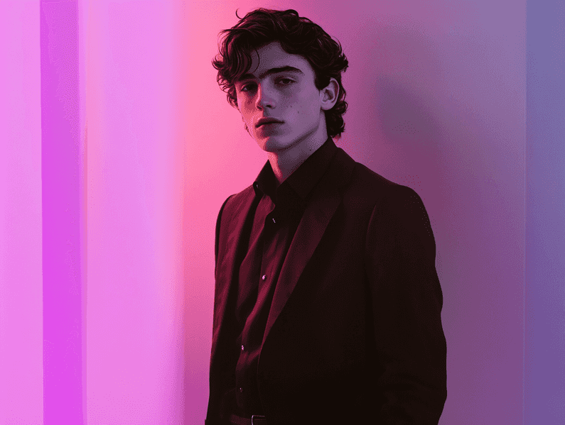 A candid shot of Timothée Chalamet at a film premiere