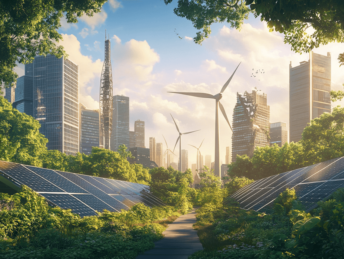 A visually striking image of a futuristic stock market with digital graphs and glowing data streams