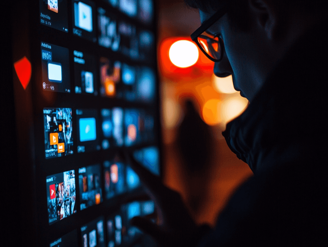 A computer screen glowing in the dark, representing the hidden dangers of online radicalization.