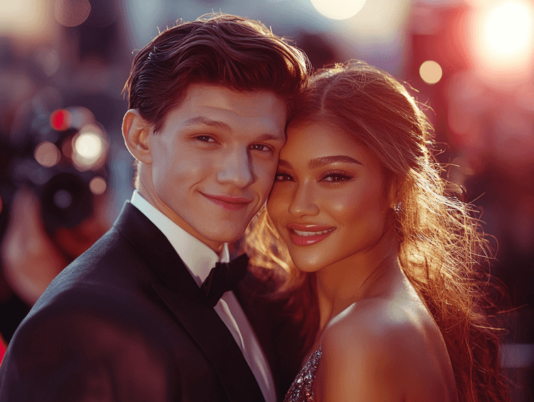 Zendaya and Tom Holland at a premiere
